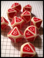 Dice : Dice - 10D - Group Exalted Ivory and Red With Ivory Numerals